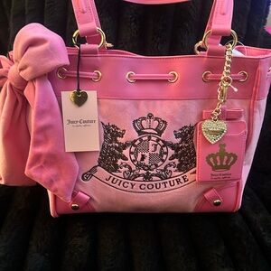Juicy Couture Pink Day Dreamer with Gold Hardware and Heart Charm